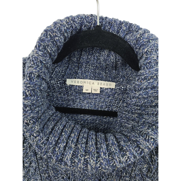 Veronica Beard Collina Vest Women's size M/L Blue Wool Silk Cable Knit Sweater - Picture 5 of 8